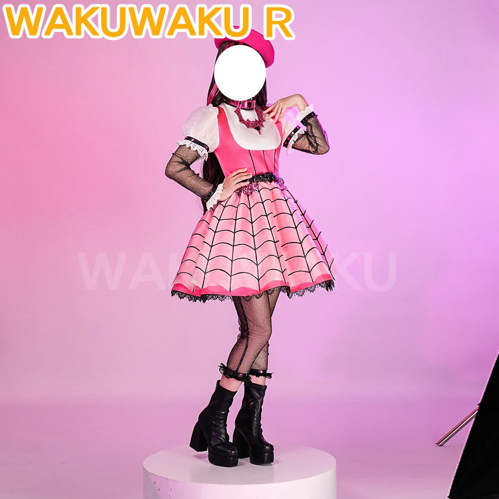 IN STOCK Draculaura Cosplay Costume Anime S【S-3XL】 WakuWaku-R Women Cute Pink Dress Draculaura Ula Vampire Shoes Plus Size