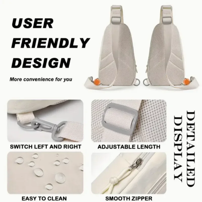 Hot Models Of Men And Women With The Same Models Of Casual Cross-body Bag, Large-capacity Nylon Chest Bag, Commuting, Travel