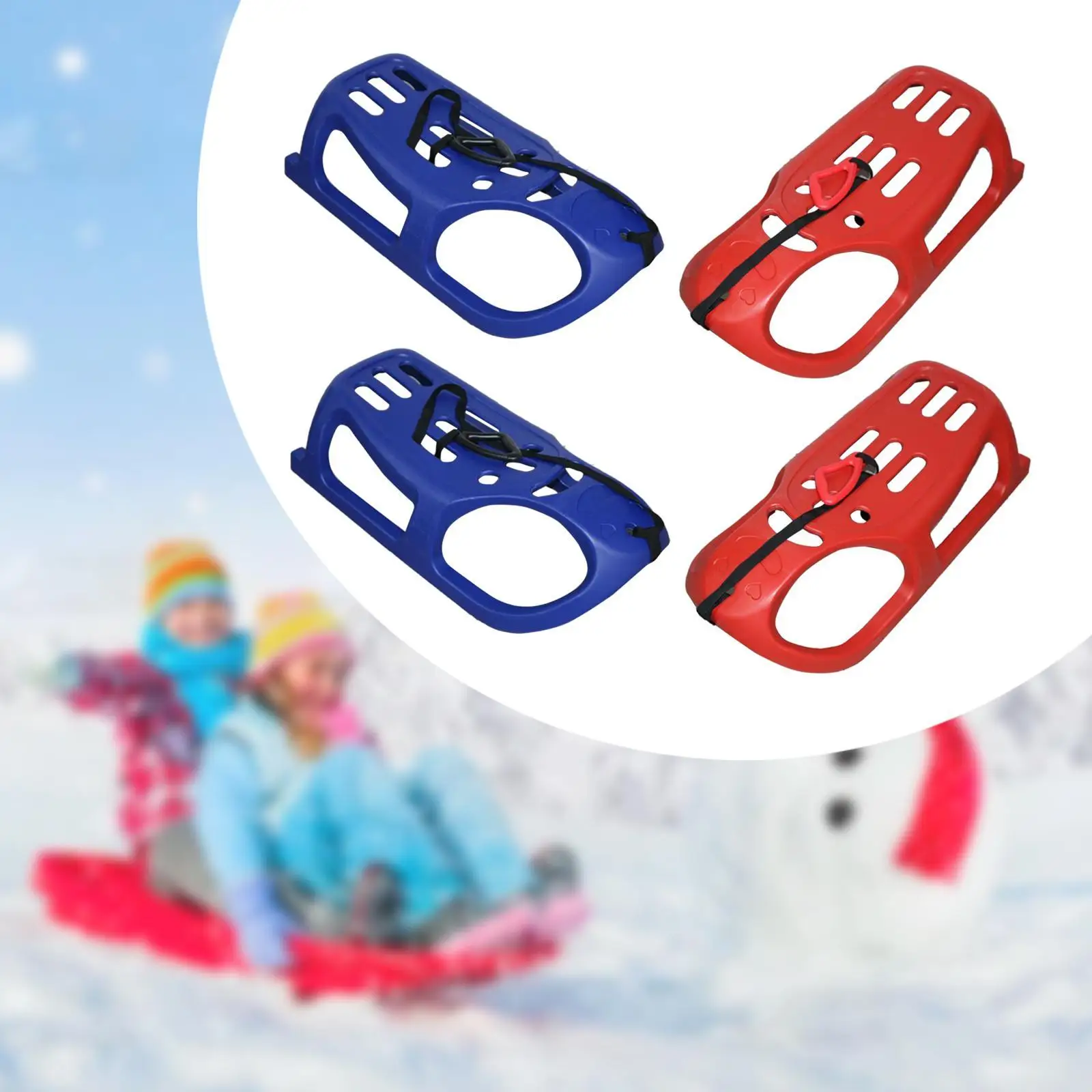 4x Snow Sled Toboggan Heavy Duty Large Snow Luge for Adults Downhill Sprinter Grass Sand Sliding Sled for Yard Outdoor Garden