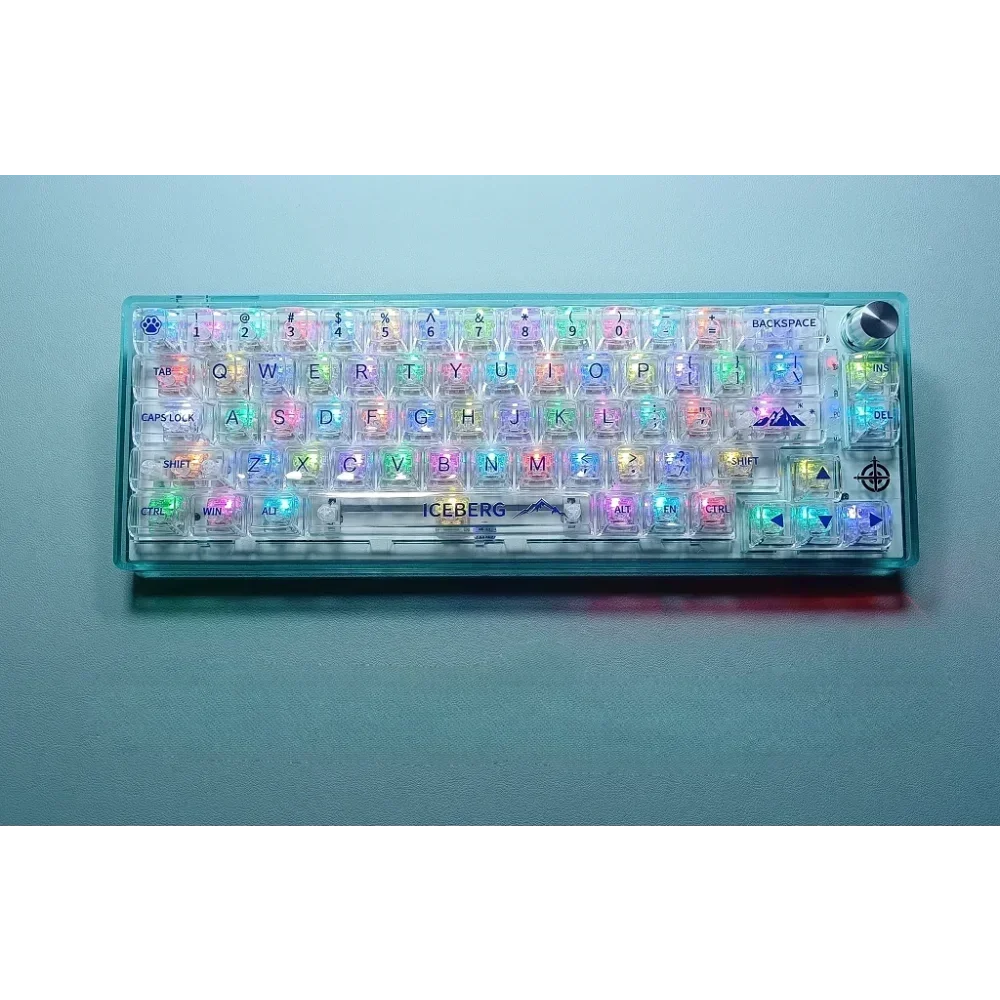 أغطية مفاتيح كريستالية شفافة من GEFENSI CBSA PC محفورة/غير محفورة/منقوشة على الجانب 132 مفتاحًا للوحات المفاتيح الميكانيكية MX. #4