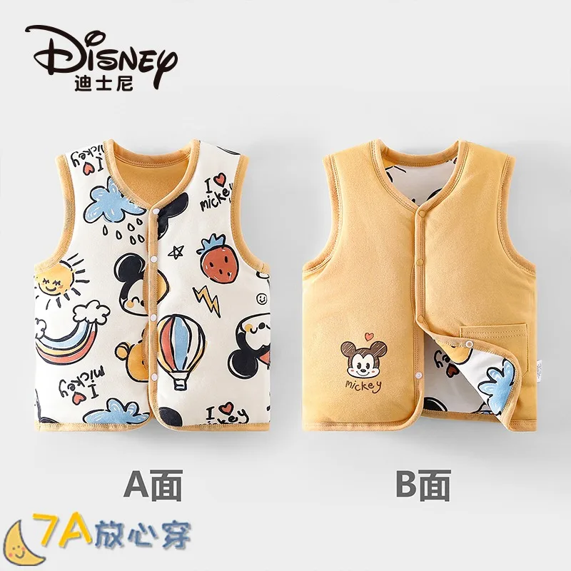 Disney Mickey Minnie Donald Duck cartoon animation autumn and winter vest outer wear quilted thermal vest for girls and boys