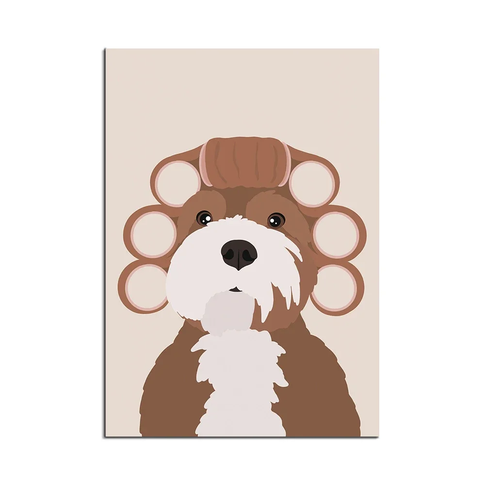 Barber - Dog Grooming Canvas Painting, Dog Grooming Illustration, Grooming Dog Grooming Art, Grooming Salon Decoration Poster