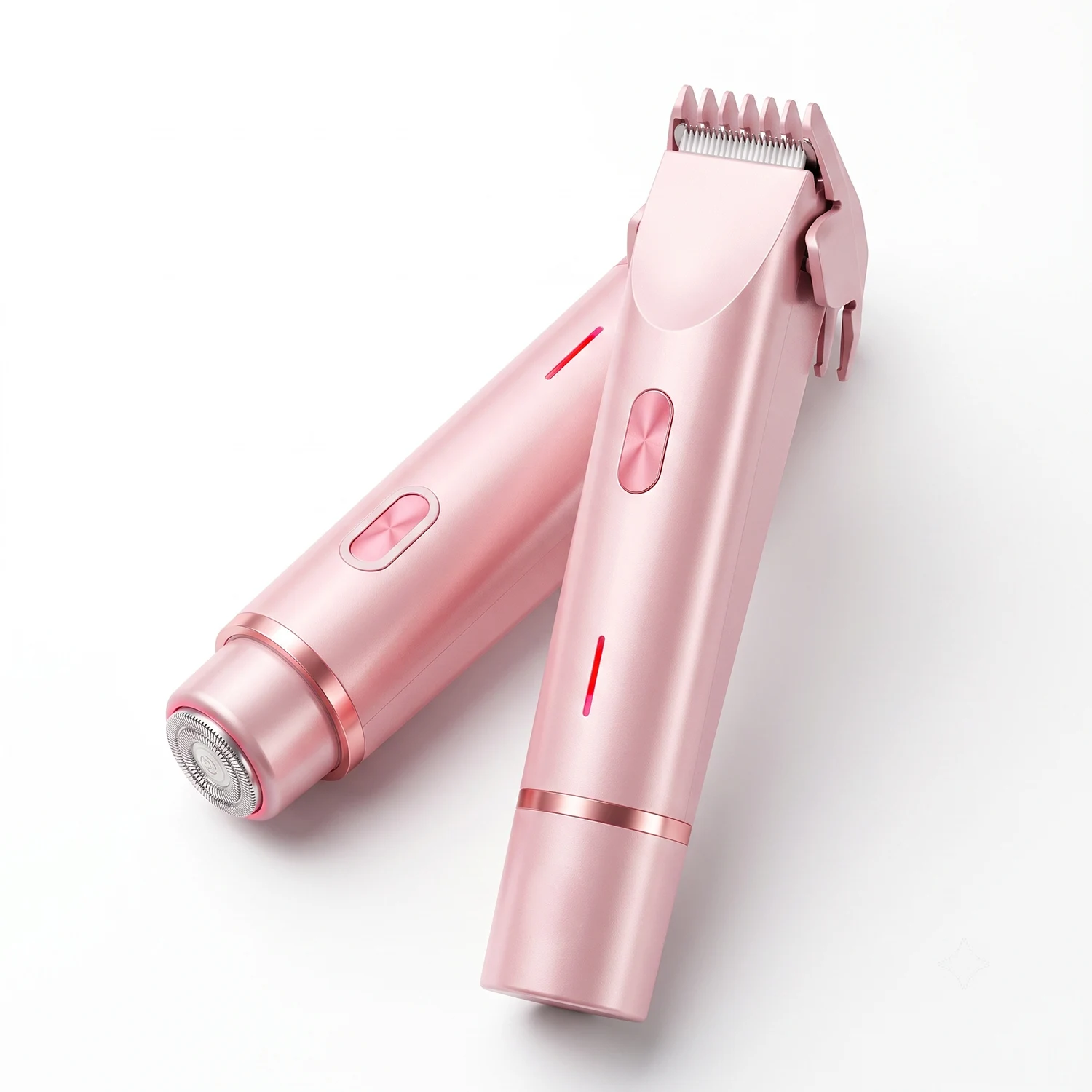 Electric Rerchargeable Lady Razor Double-Headed Waterproof Bikini Trimmer Shaver 2-In-1 Body And Facial Hair Removal Trimmer