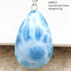 Natural Blue Larimar Water Drop Pendant Love Beads Jewelry Women Men Water Pattern Crystal Love Necklace From Dominia AAAAA