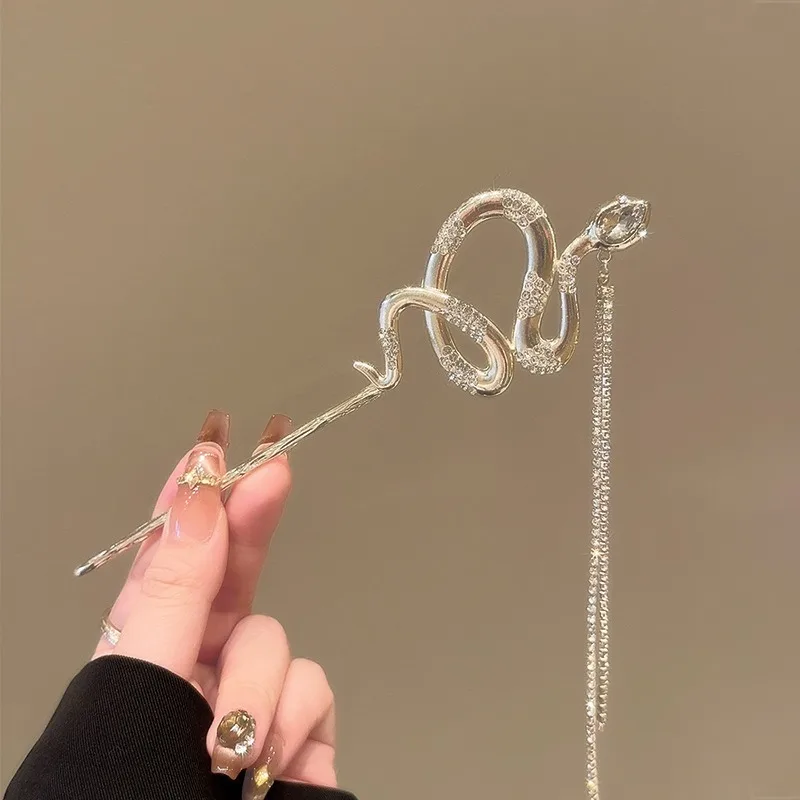 1 قطعة العصي الشعر ثعبان لهجة الثعبان تصميم استرخى سلسلة شرابات الكمال القوطية أنماط بيان Updos جريئة إكسسوارات الشعر