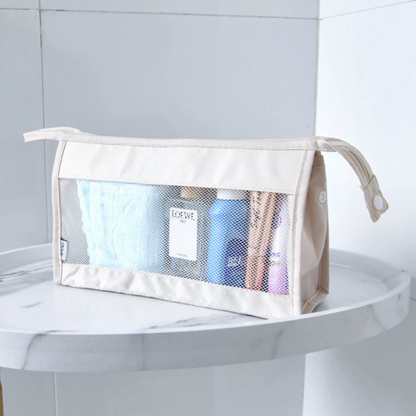 New Toiletries Bag Travel Cosmetics Mesh Bag Bathroom Accessories Holder Case Makeup Organizer Container Box Beauty Wash Bag