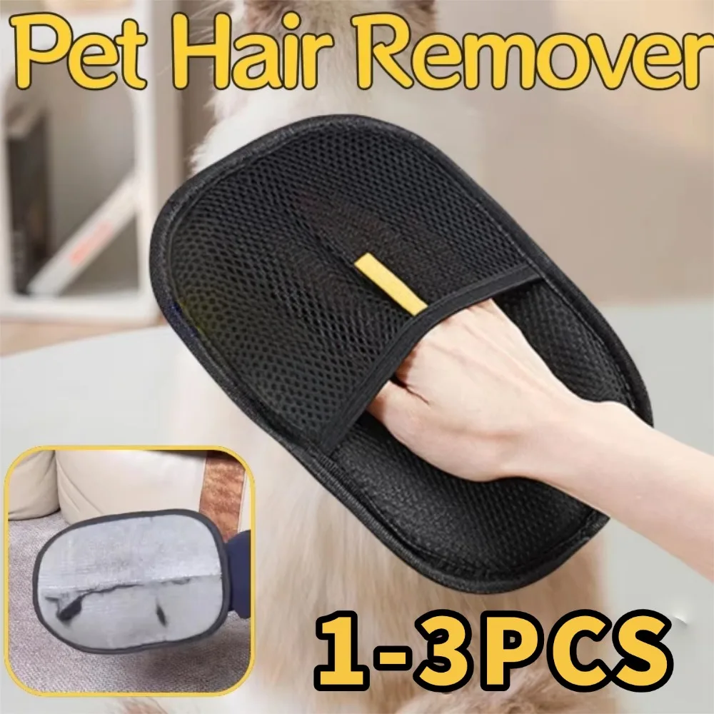 Luvas para tosa de animais de estimação, escova de cabelo para gatos, remoção de animais de estimação, escova dupla, ferramenta eficiente de limpeza de gatos, ferramenta de limpeza de descascamento de cabelo