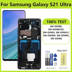 S21 Ultra AMOLED Screen with Fingerprints for Samsung Galaxy S21 Ultra 5G G998B G998B/DS Lcd Display Touch Screen Assembly