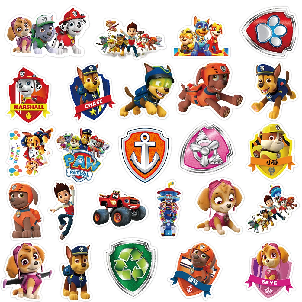 10/30/50pcs Cute Paw Patrol Stickers Cartoon Fun Decals for Kids Toy Gift Phone Case Notebook Guitar Graffiti Sticker Decoration