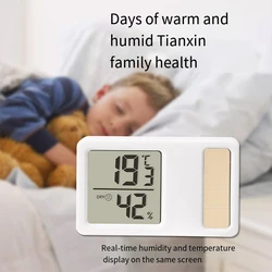 Solar power Temperature and Humidity Meter Mini Portable Humidity Digital Electronic Temperature Detection Meter for Bedroom