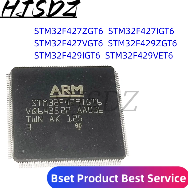 STM32F427ZGT6 STM32F427IGT6 STM32F427VGT6 STM32F427VGT6 STM32F429ZGT6 STM32F429IGT6 STM32F429VET6 STM32F429 LQFP Chip IC en Stoc