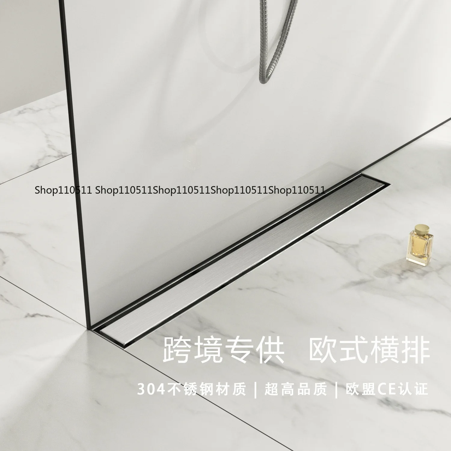 304 Stainless Steel Floor Drain, Invisible Recessed Linear Design, Modern Bathroom Shower Channel Drain