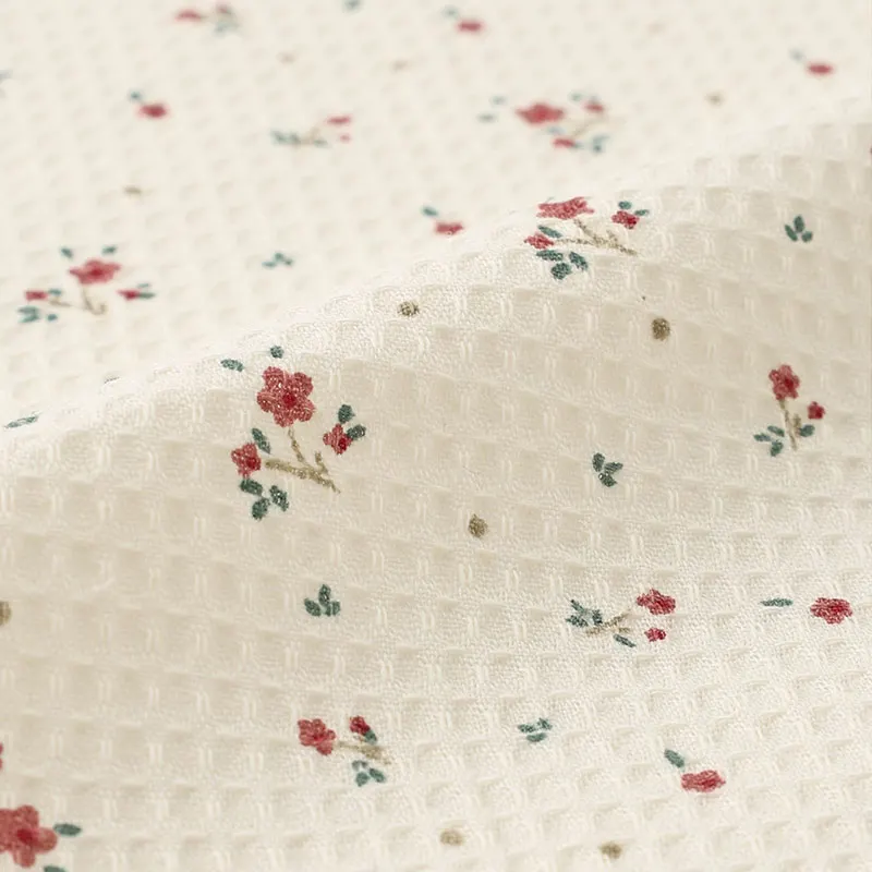 

Pure Cotton Fabric Floral Waffle 100 Cotton Soft Pajamas Homewear Children's Clothing Handmade DIY