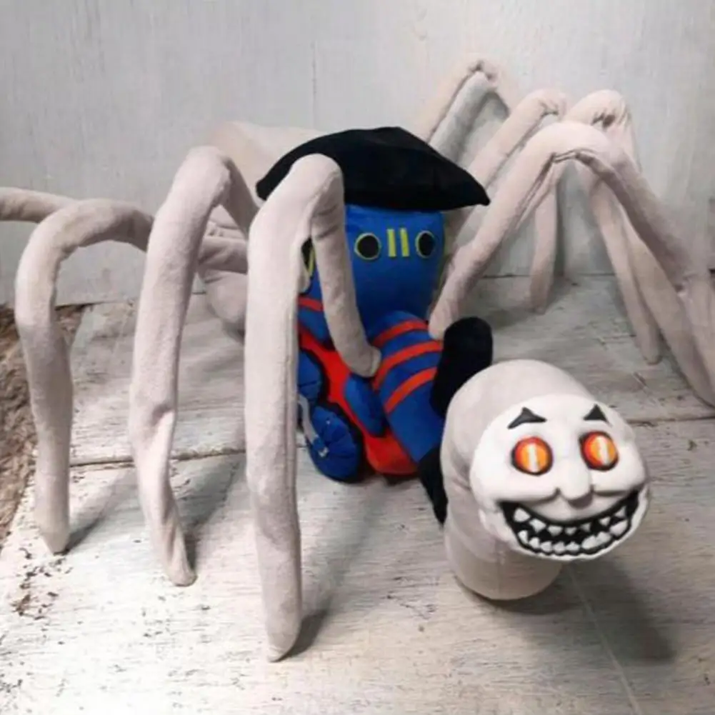 Train Spider Plush Toy Halloween Party Home Decor Multi Long Limbs Plush Stuffed Pillow Scary Horrible Halloween Prop Toy