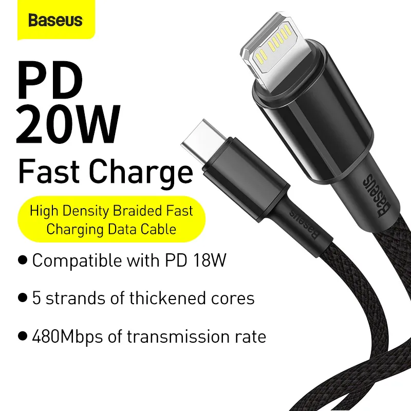 Baseus 20W PD USB Type C-kabel voor iPhone 14 13 12 Pro Max Snellaadoplader voor iPhone 11 Xs X Type-C USB C Data-kabelsnoer