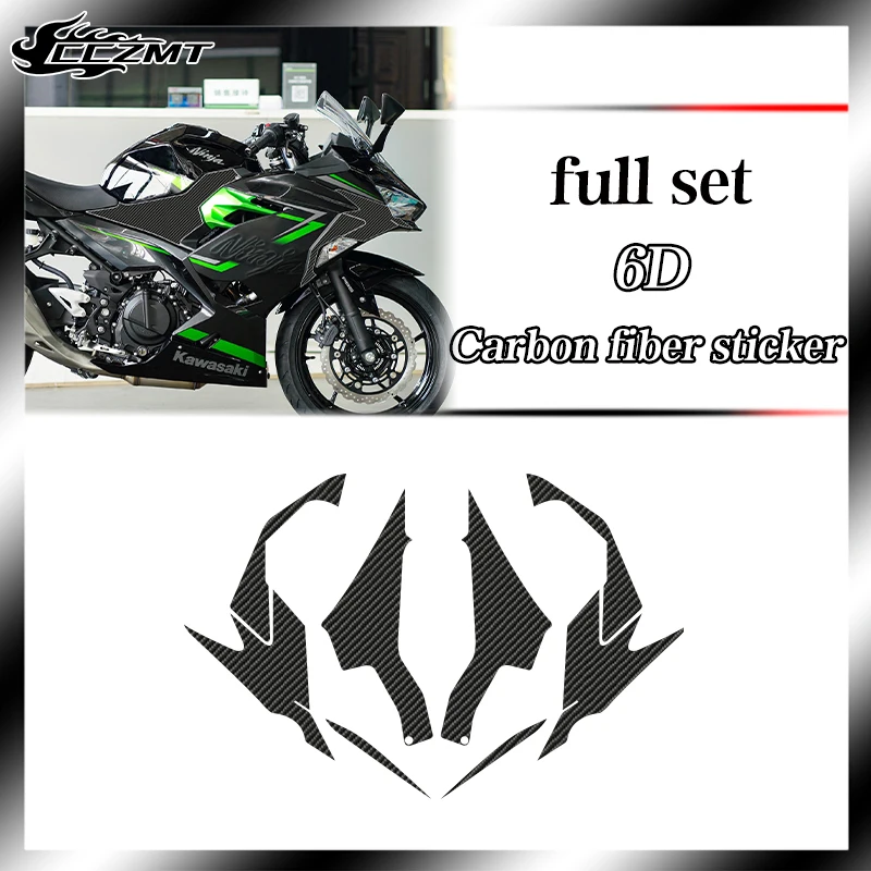 For Kawasaki NINJA400 Ninja400 6D Carbon fiber sticker protection film waterproof body sticker decoration modification