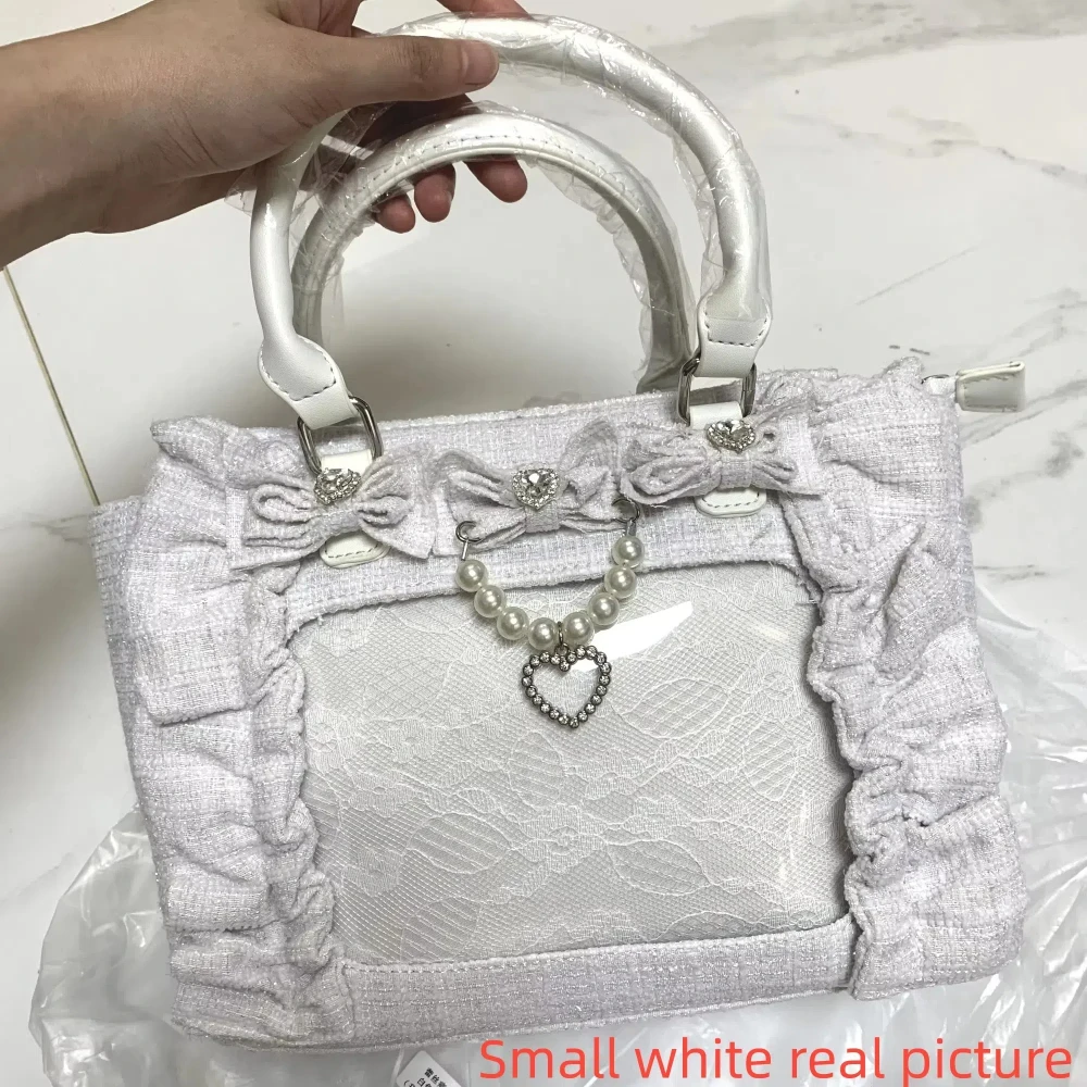 Japanese Style Ladies\' Bags Ruffled Elegant Portable Crossbody Bag Female Sweet Cute Women\'s Handbag Anime Badge Ita-bag Cosplay