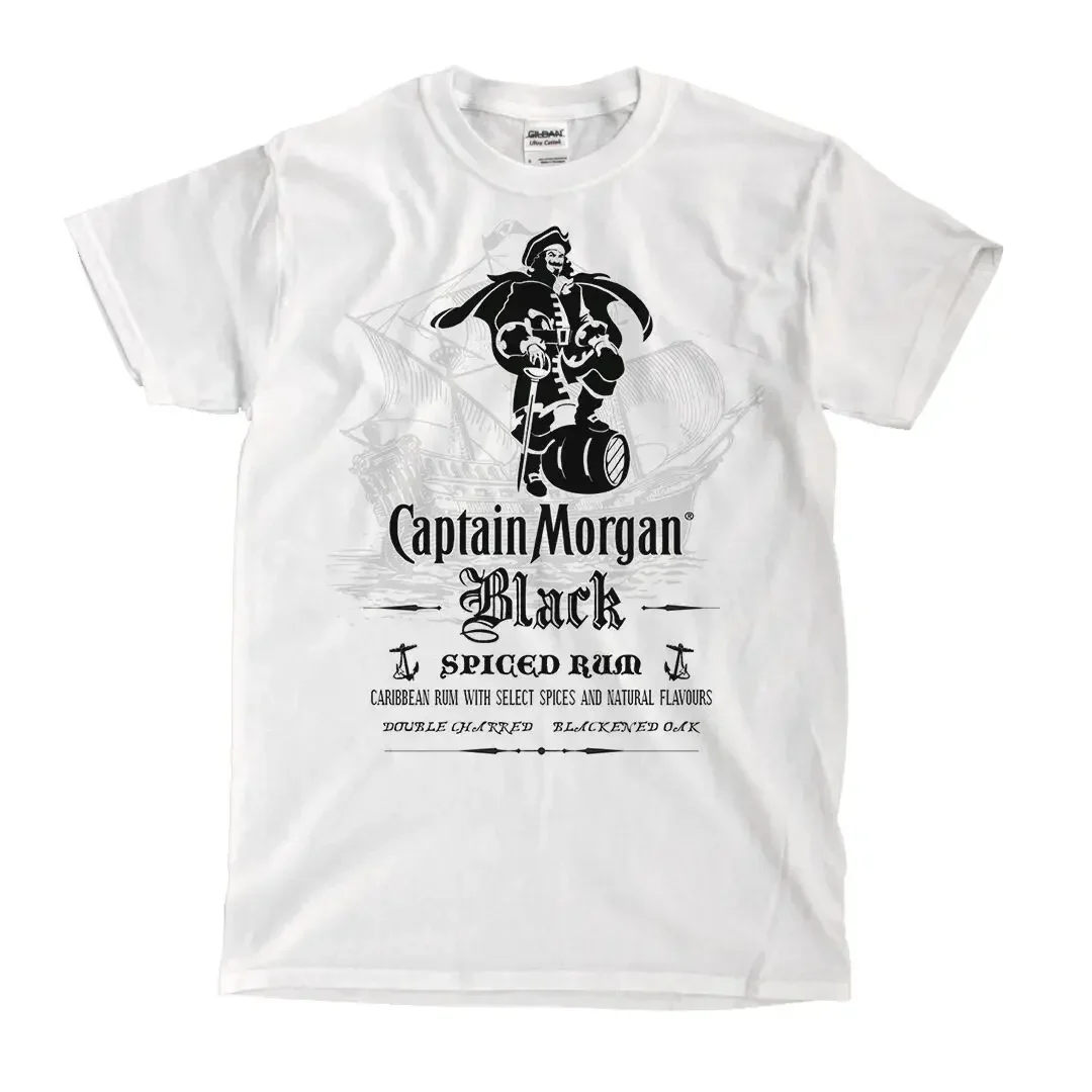 Captain Morgan Black Rum White T-Shirt - Ships Fast! High Quality! 2019 Unisex Tee
