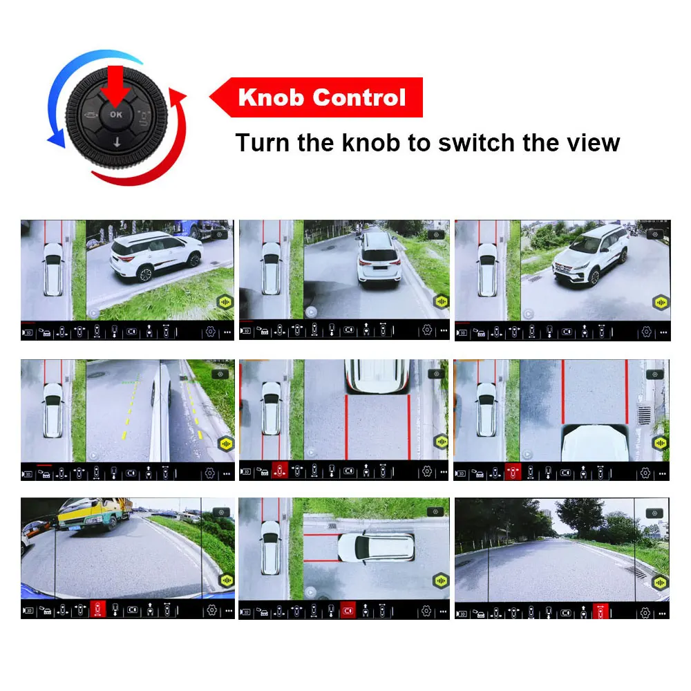 SMARTOUR AHD 1080P 3.5D 360 Degree Bird View Panorama System Cameras Car Parking Surround View Video Recorder DVR Monitor UHD 4K