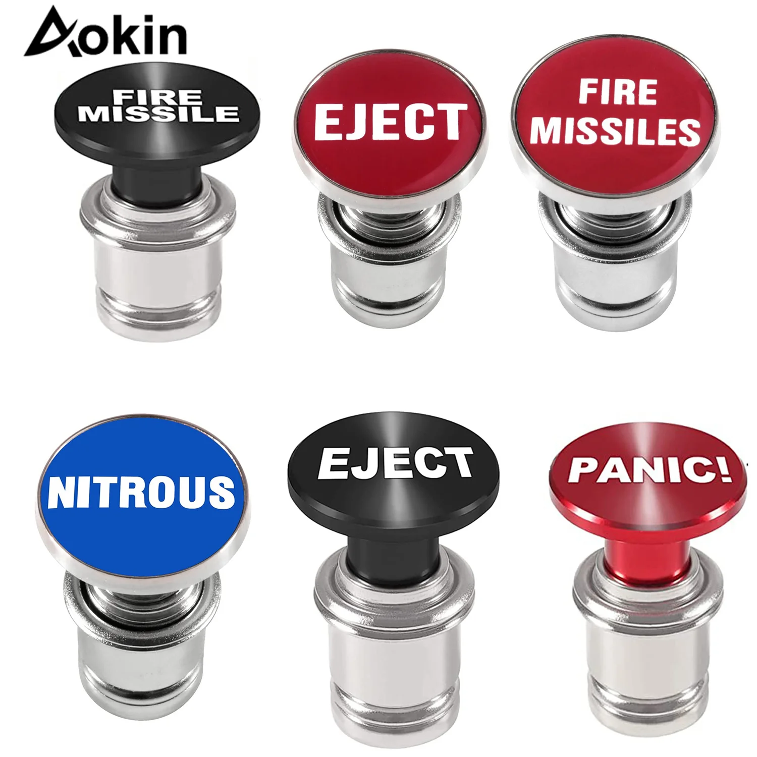 Eject Button and Fire Missiles Button Car Cigarette Lighter Plug Cover Car Cigarette Lighter Replacement Fits Most Vehicles