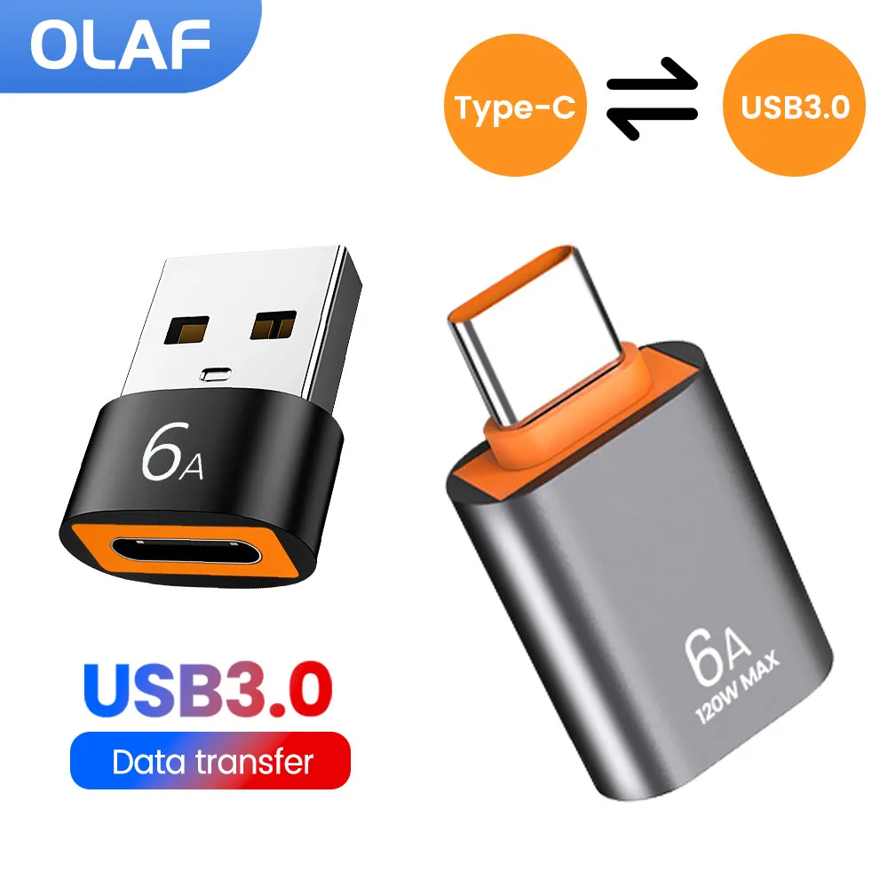 Olaf 6A USB 3.0 To Type C Adapter OTG Type C Male To USB Female Converter For Laptop Xiaomi Samsung USBC Adaptador usb a tipo c