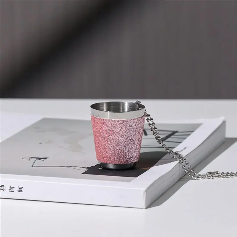 BAAG-12Pcs Shot Cups Metal For Hanging Shot Glasses Stainless Steel With Chain Shot Glass 30Ml Shot Cup For Wedding Parties