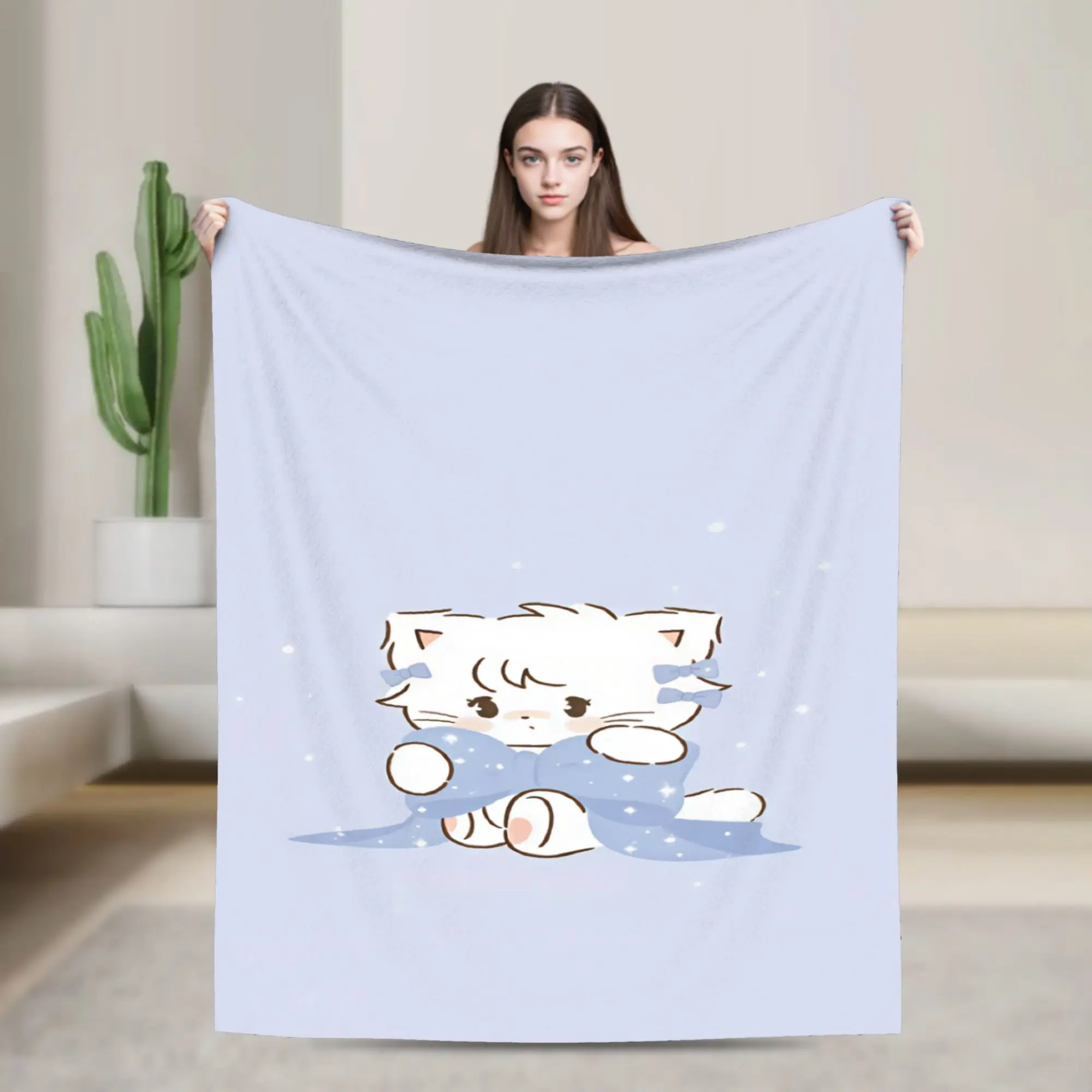 Mikkos Mousses Blanket  Travel Flannel Throw Blanket For Couch Bed Warm Custom DIY Quality Bedspread Birthday Present