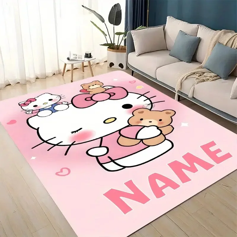 

MINISO Sanrio Carpet Mat Rug Cute Kuromi My Melody Donut Star Print Kawaii Kids Room Bedroom Home Decoration Floor Decor