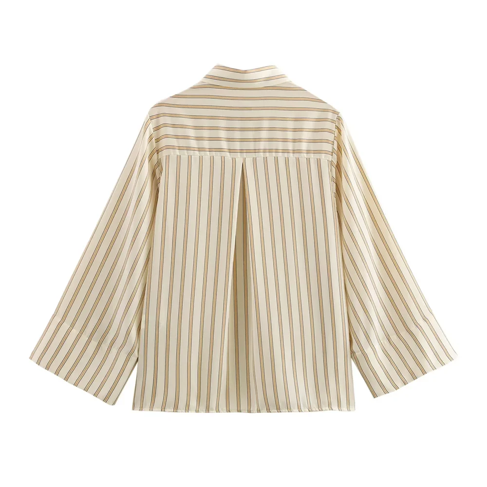 RARA 2025 striped temperament lazy style simple versatile wide sleeve loose shirt spring new women's clothing