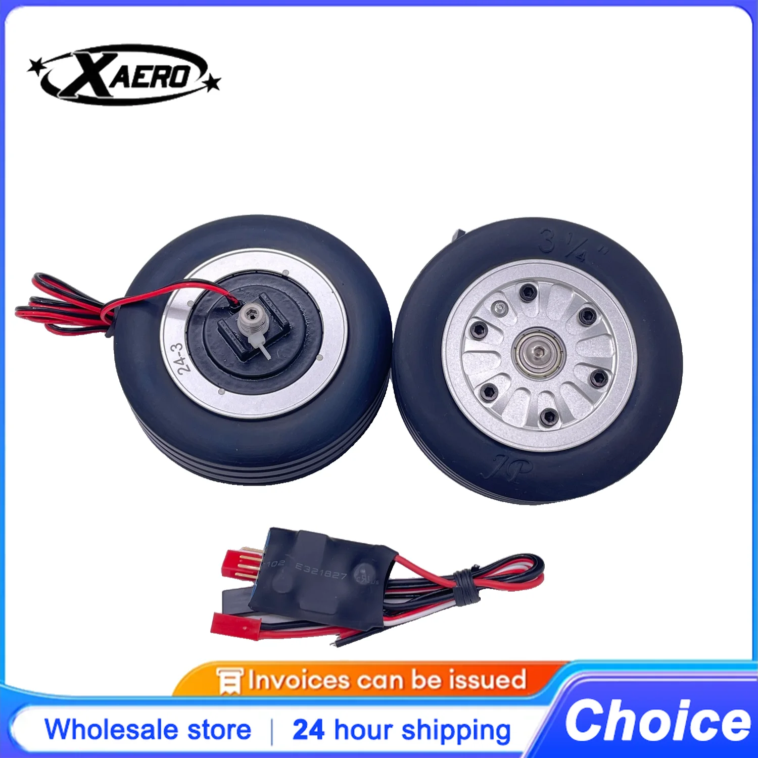 

XAERO 86mm/95mm Brake Wheels for RC Jet, Heavy-Duty Aluminum Hub with High-Friction Rubber Tires, Landing Gear Accessories