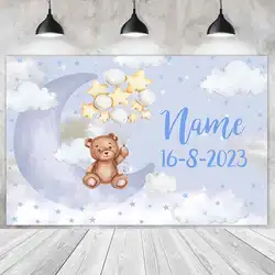 Cute Baby bear Party Backdrops Children Birthday Celebrating Photography Baptism Christening Background For Photo Shoot Studio