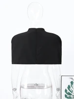 Tops châle courts élégants pour femmes, manches courtes, col montant, manteau avec épaulettes, nouvelle collection printemps-été 2026, vêtements d'extérieur unis pour femmes 6