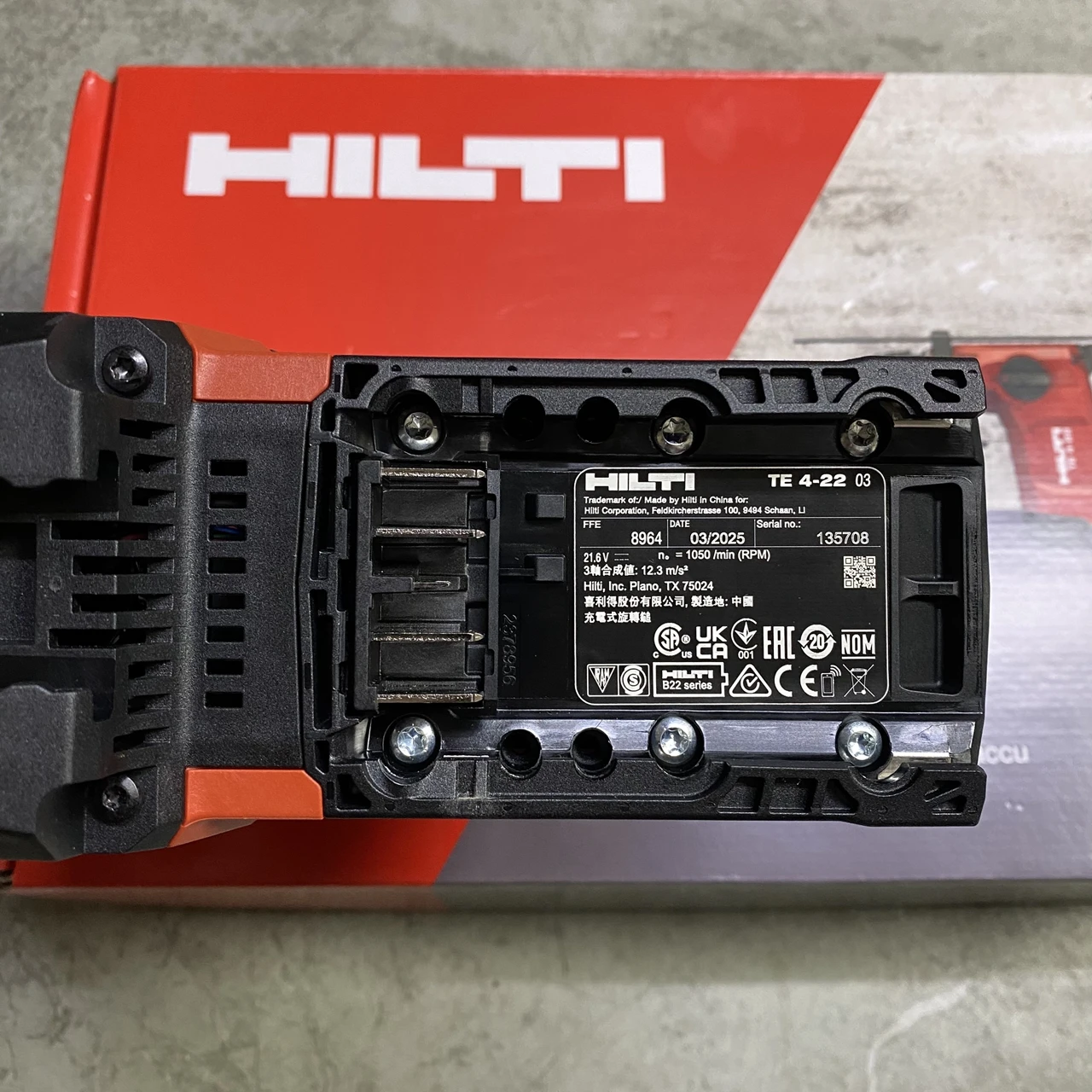 HILTI NURON serie TE 4-22 martello elettrico al litio trapano a percussione ricaricabile martello elettrico multifunzionale, SOLO UTENSILE