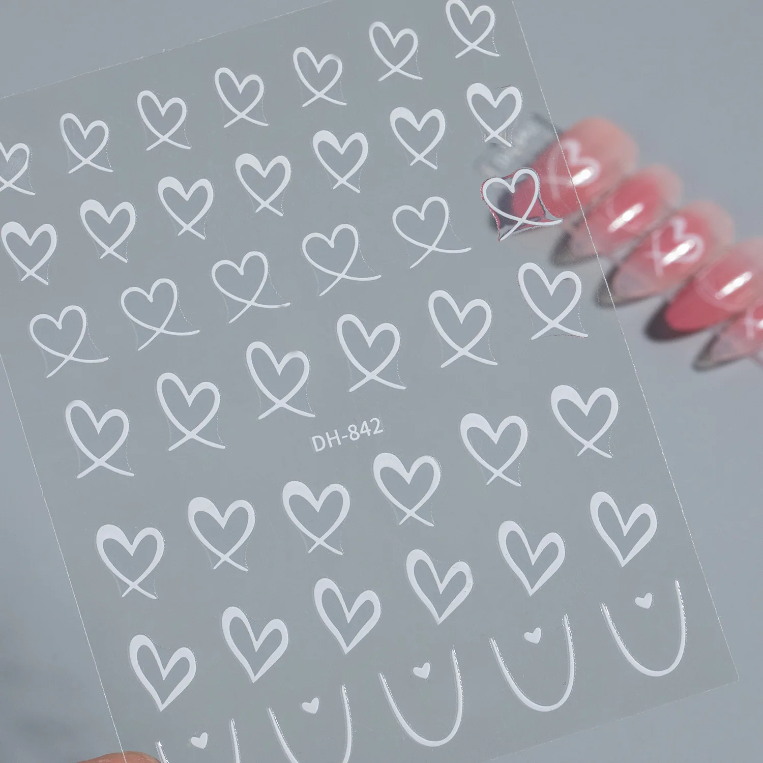 3 pezzi 3D cuore cavo nail art charms adesivi Kawaii amore decorazioni per unghie decalcomanie autoadesive manicure cursore accessori fai da te