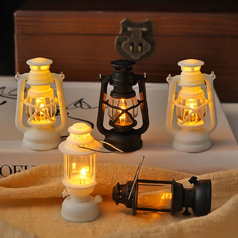 دمية صغيرة Led الرجعية متوهجة المهر فانوس محاكاة Cande ضوء الليل ضوء الدمى مصغرة ضوء الزيت مصباح لعبة ديكور المنزل #3