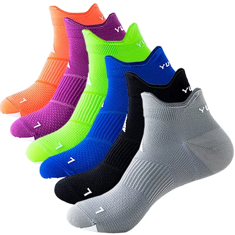 

Marathon Running Socks Man Women Professional Sport Ankle Sock Fitness Thickened Cushioned Tube Low Cut Boat Short Socks