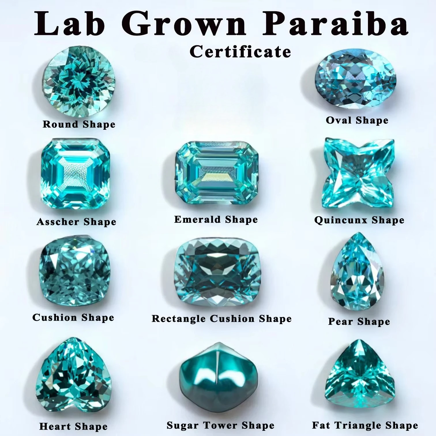 Lab Grown Paraiba Cushion Cut Gemstone for DIY Advanced Jewelry Making Inlay Ring Necklace Bracelet Selectable Certificate