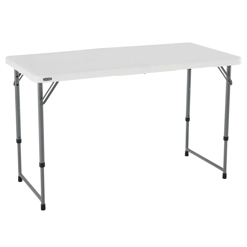 Lifetime 4-foot Fold-in-Half Adjustable Table, White Granite - 4428 2023