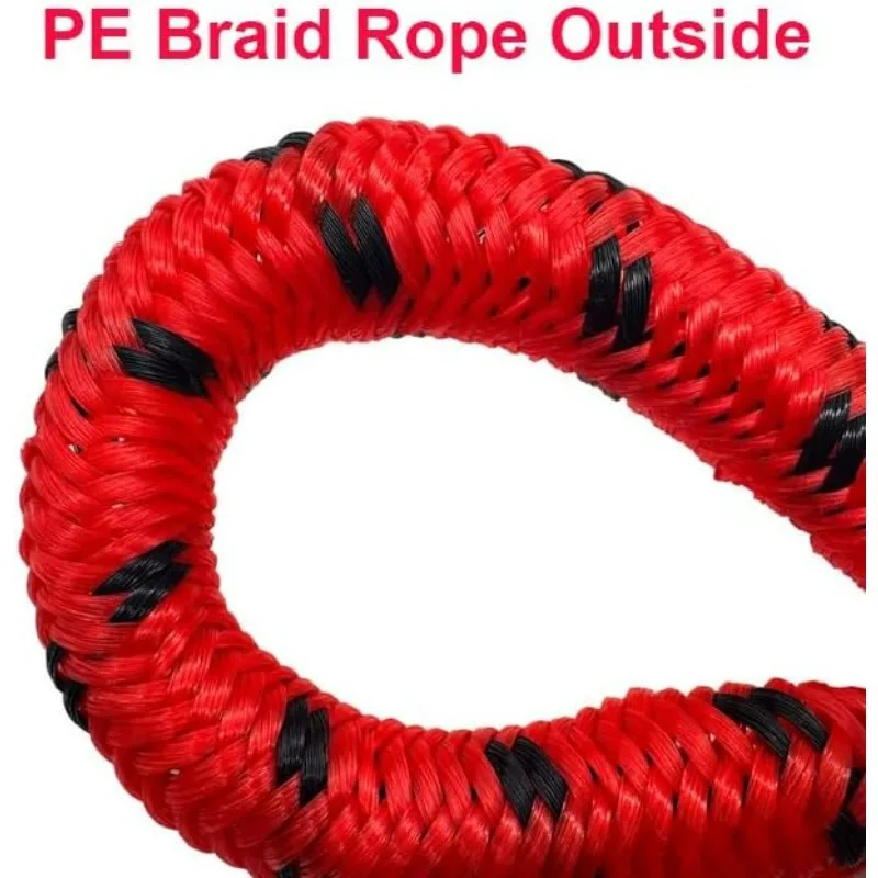 ​​4ft Boat Bungee Dock Lines with Stainless Steel Clip​​ – Heavy Duty Mooring Rope for PWC, Kayak, Jet Ski, Pontoon & Bass Boats