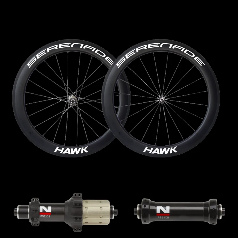 

Serenade 60mm Deep Tubular Clincher Road Bike Wheels with Novatec AS61CB FS62CB Straight Pull Hub