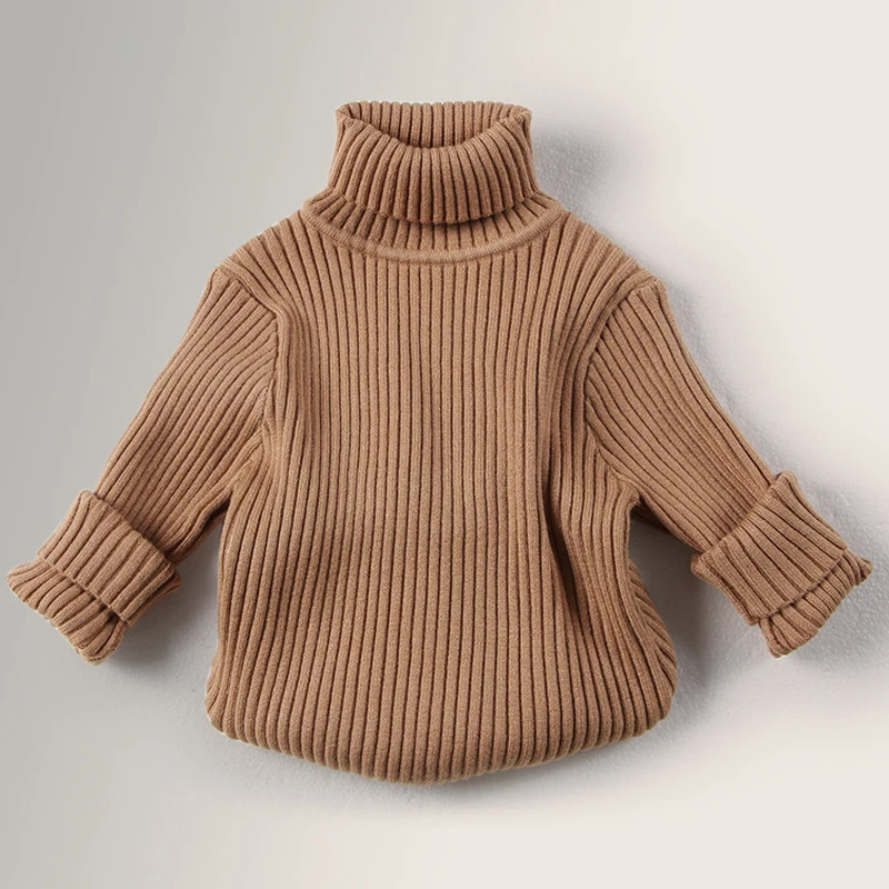 Autum Baby Boys Girls Sweaters Turtleneck Solid New Baby Kids Sweaters Soft Warm Long Sleeve Turtleneck Winter Sweaters Knitwear