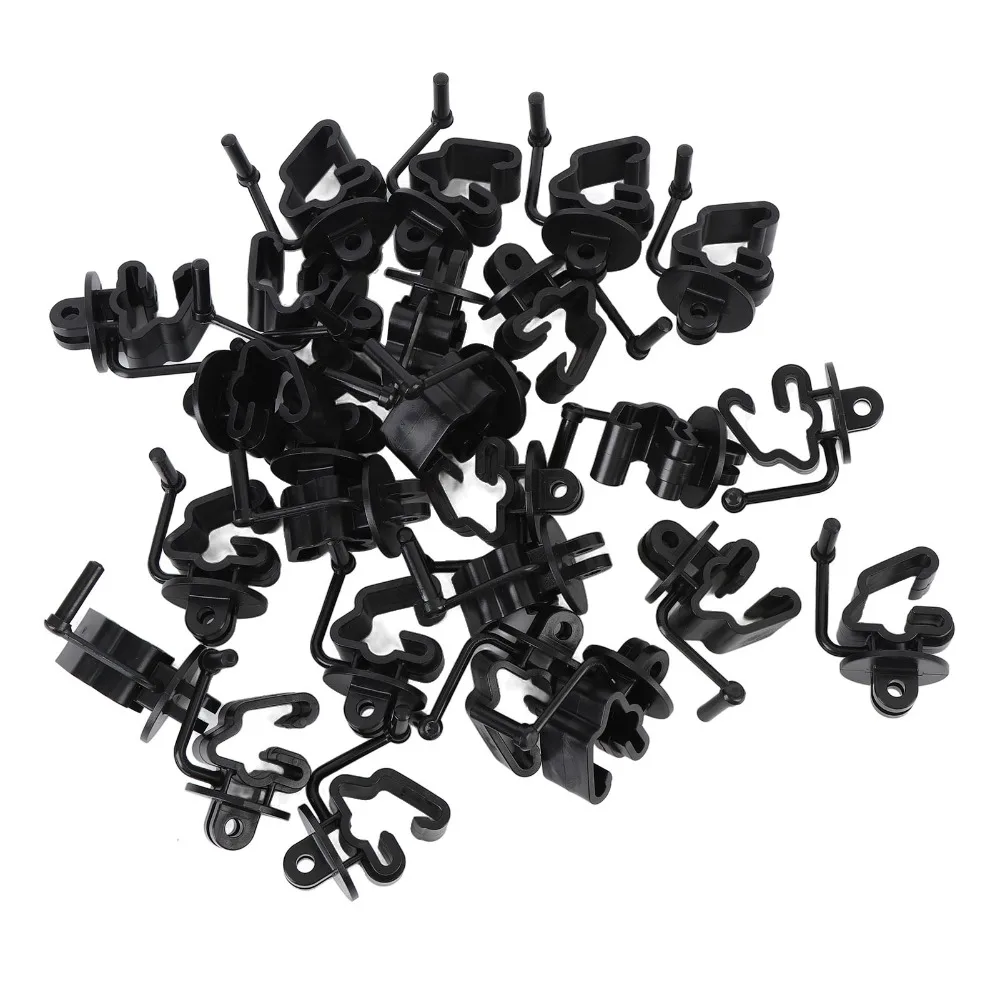 25pcs Plastic T Post Insulators Black 1-1/4 Inch Compatible Electric Fence Insulator 1.33 T Post Compatible Wire Holding Clips