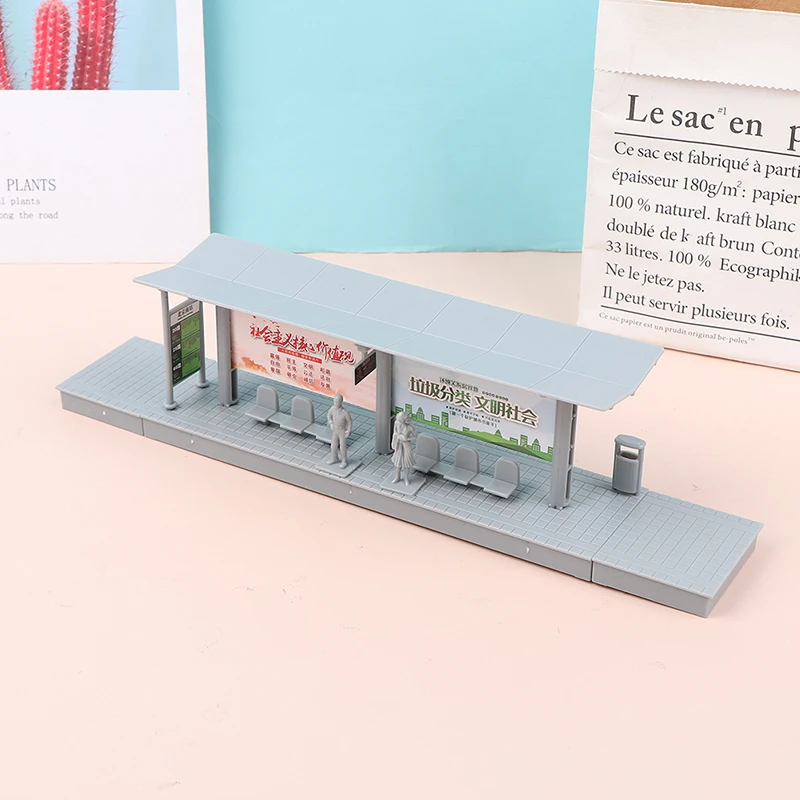 1/87 Mini Simulation Bus Station Model High-speed Rail Station Platform Diy