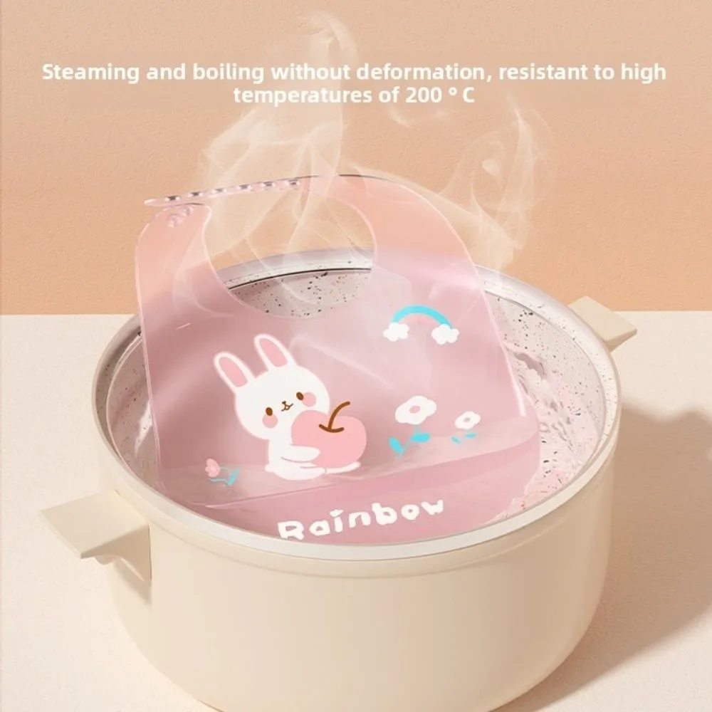 

Портативные нагрудники с мультяшным принтом, мягкие силиконовые водонепроницаемые нагрудники для кормления, прозрачные регулируемые нагрудники для кормления