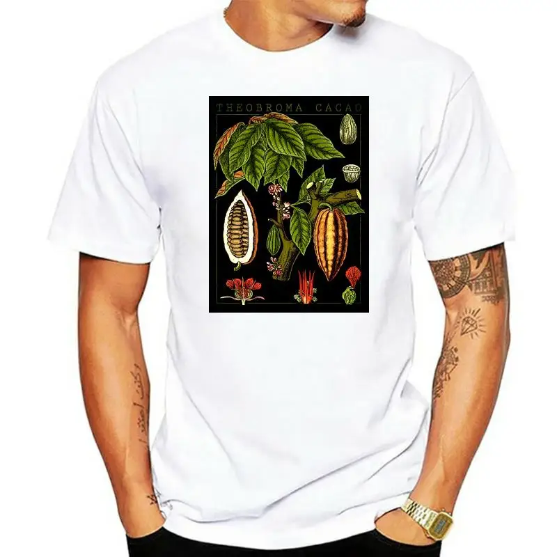 Camiseta de manga corta para hombre, ropa de verano con estampado de plantas, Jardín Botánico, fruta, flor, Cacao, dulce