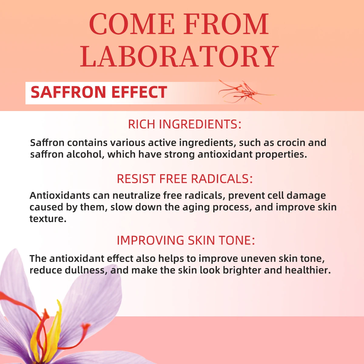 SAFFRON FACE CREAM for Dark Spots, Eye Bags and Under Eye Circles, Moisturizing and Brightening Facial Cream with Saffron