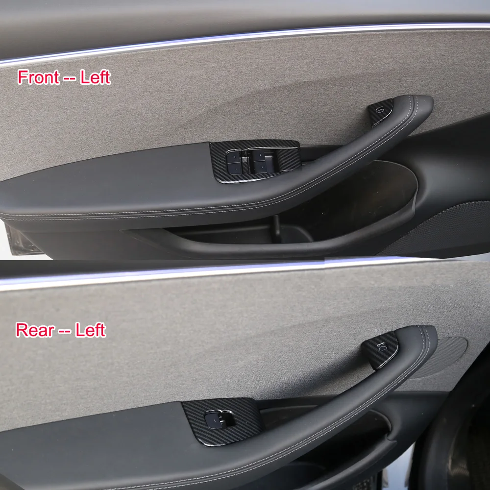 Door Switch Sticker for Tesla Model 3+ Alcantara Thin Patch 10pcs Decoration Sticker for New Model3 Highland 2024 Car Interior