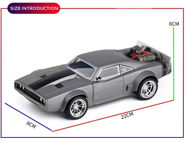 1:24 دودج آيس تشارجر سبيكة سيارة diecous ولعبة السيارات نموذج سيارة نموذج مصغر مقياس سيارات لعب للأطفال مجموعة J56