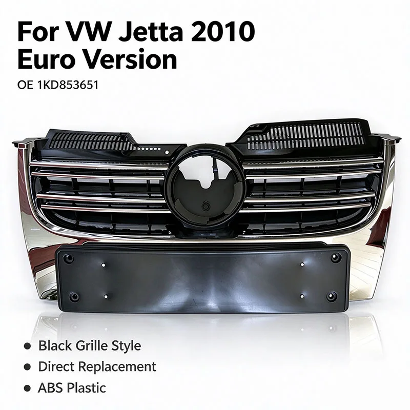 Car Front Upper Grille Fit For VW Jetta 2010 Euro Version Bumper Grille OE 1KD853651 Auto Replacement Parts