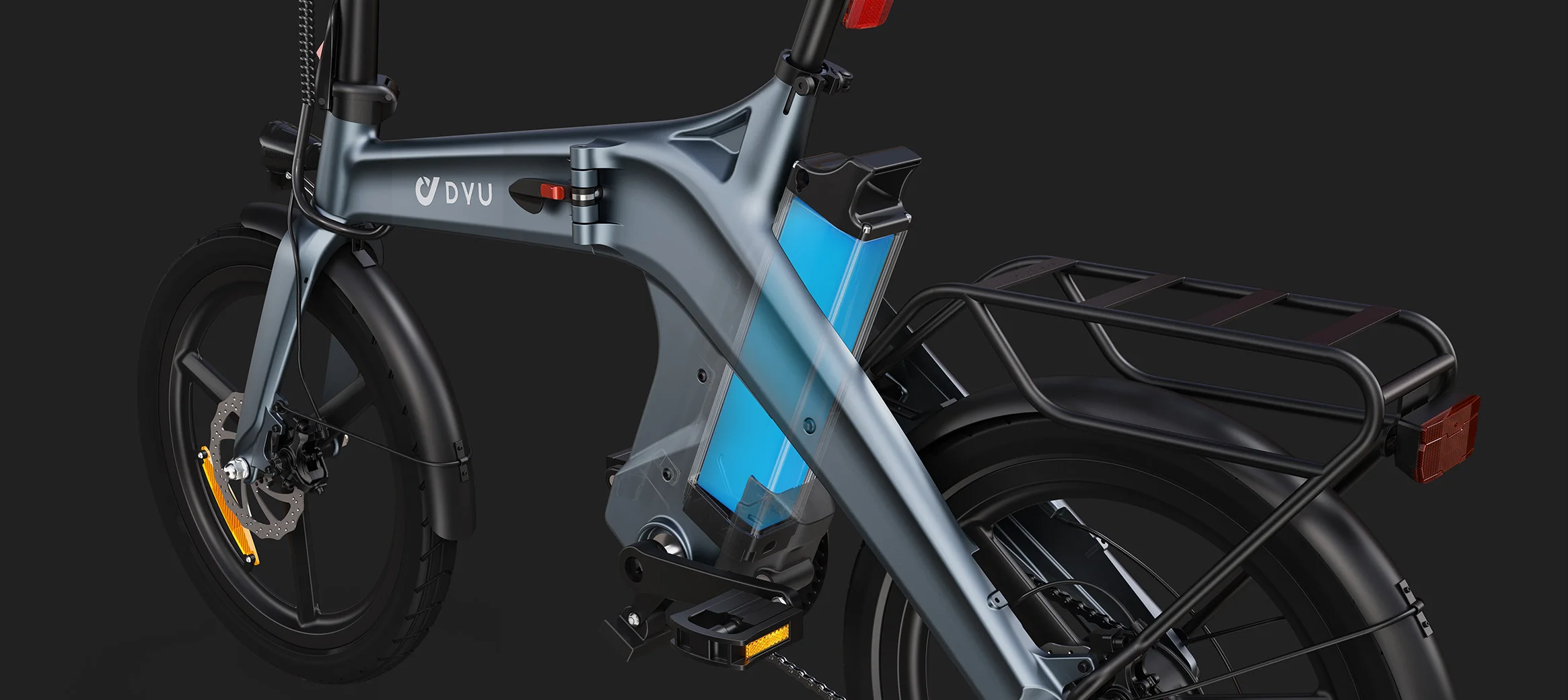 DYU T1 Elektrofahrrad 250W Bürstenloser Motor 36V10AH Lithium-Batterie Magnesiumlegierung E-Bike für Erwachsene 20-Zoll-Reifen Faltbares E-Fahrrad – Detail 13